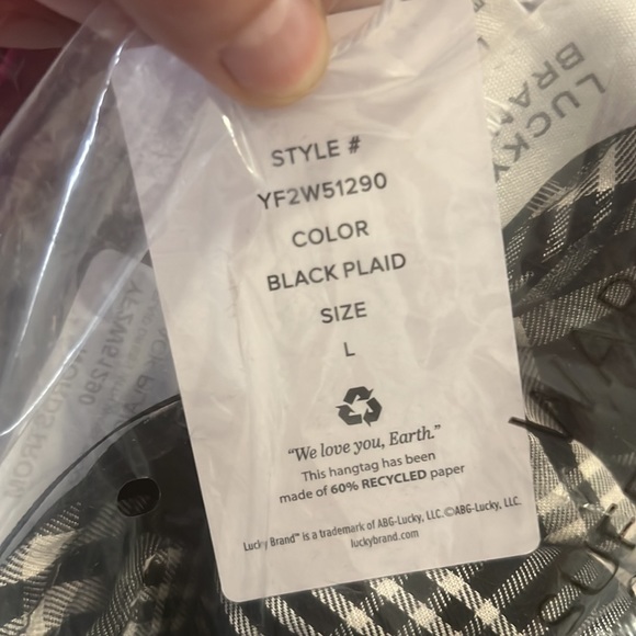 Lucky Brand, smocked waist plaid dress - Picture 4 of 6